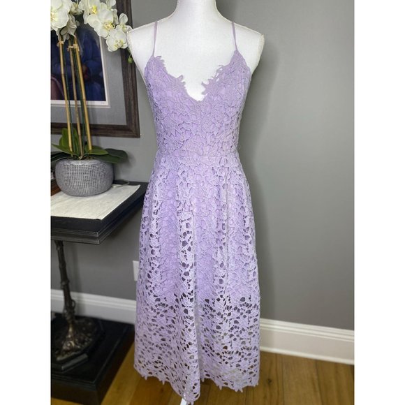 ASTR The Label Lace Midi Dress Pale Purple Medium - Picture 8 of 12